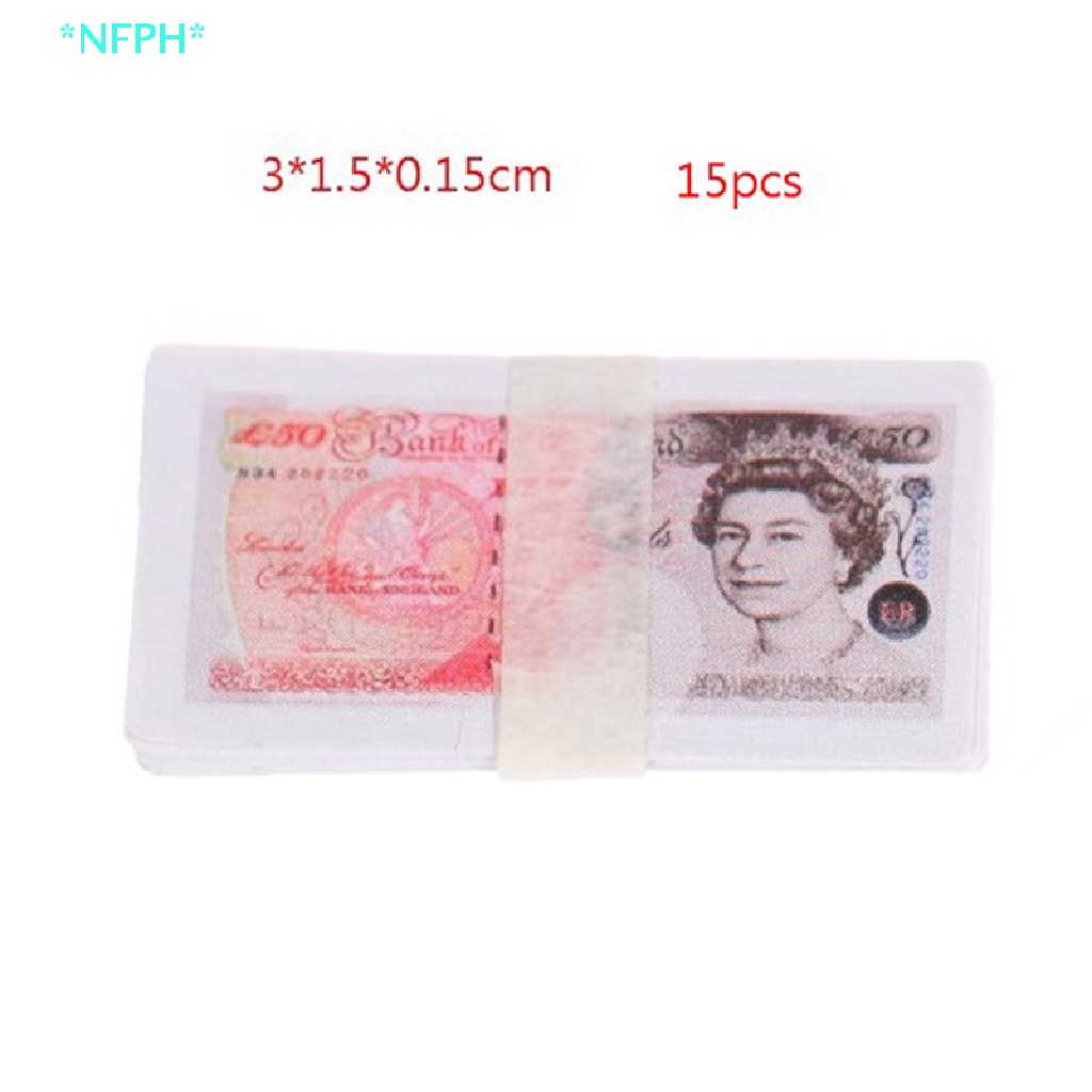 Set 15 Mô Hình Tờ Tiền Đô La Mini Cho Nhà Búp Bê Mới