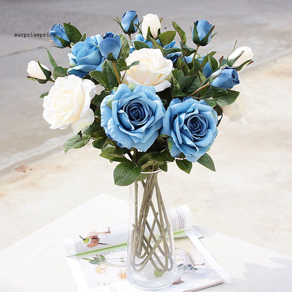 1 Bông Hoa Hồng Nhân Tạo Để Bàn Trang Trí DIY