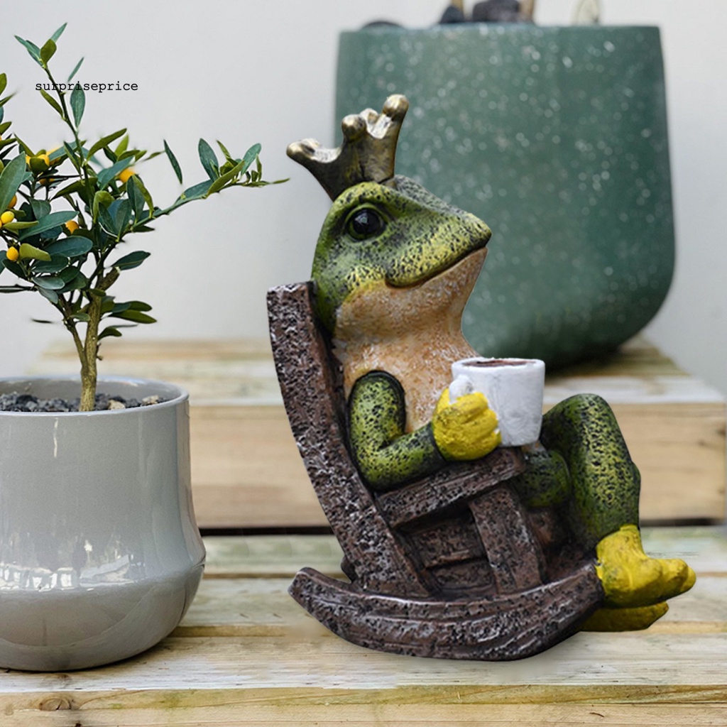 Mô Hình Chú Ếch Điêu Khắc Bằng Tay Màu Sắc Độc Đáo Trang Trí Sân Vườn / Sân Vườn