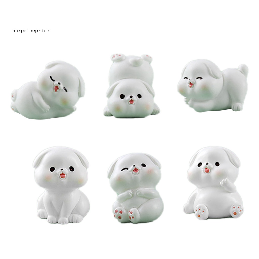 Set 6 Đồ Chơi Cún Con Bề Mặt Mịn Trang Trí Phòng Ngủ Gia Đình