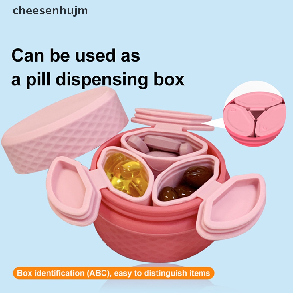 Hộp Đựng Thuốc 3 Trong 1 Bằng Silicon Tiện Dụng Mang Theo Du Lịch