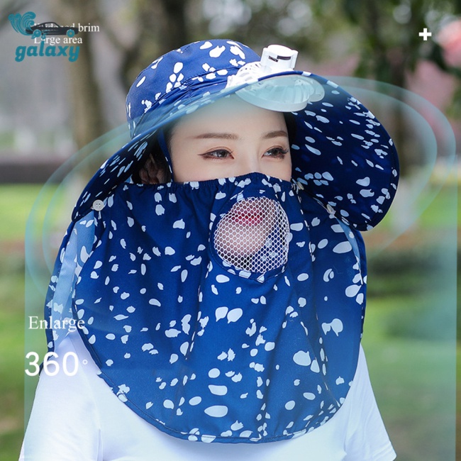 Galaxy Nón Tai Bèo Chống Nắng Có Tấm Che Mặt Thoáng Khí Thời Trang Mùa Hè Cho Nữ