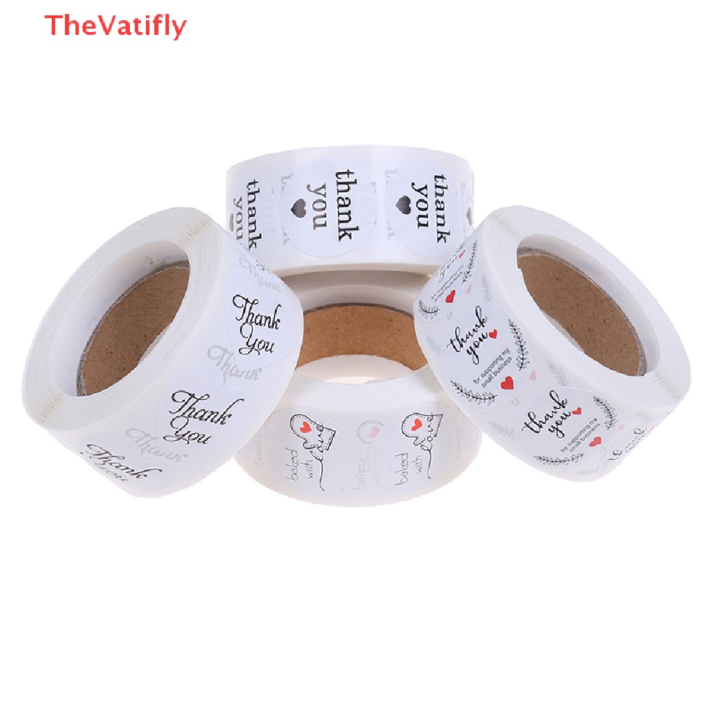 [Thevaly] 500 Cái Nhãn Dán Hình Tròn &quot;THANK YOU&quot; Cho Sổ Lưu Niệm HOT