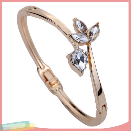 Vòng Tay Mạ Vàng Hồng Đính Đá Sang Trọng Cho Nữ