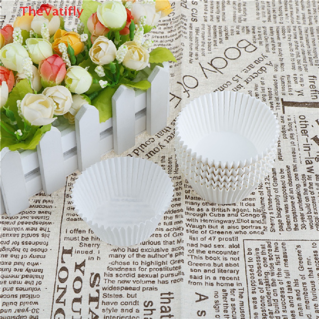 Set 100 Cốc Giấy Đựng Bánh cupcake Màu Trắng