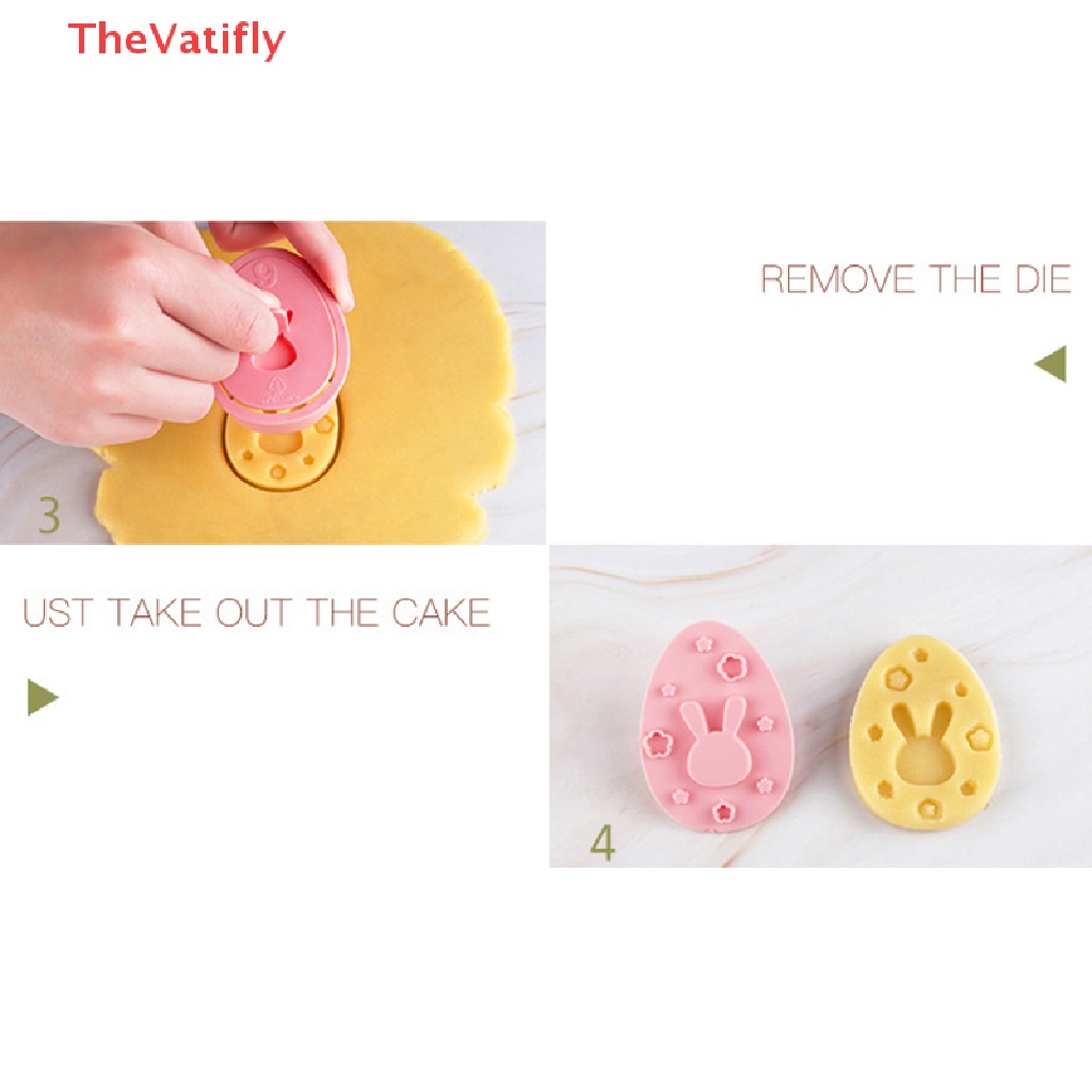 [Thevalifly] Set 9 Khuôn Nhựa Dập Nổi Hình Thỏ Phục Sinh / Bánh Quy / Trứng Phục Sinh Trang Trí Bánh Fondant