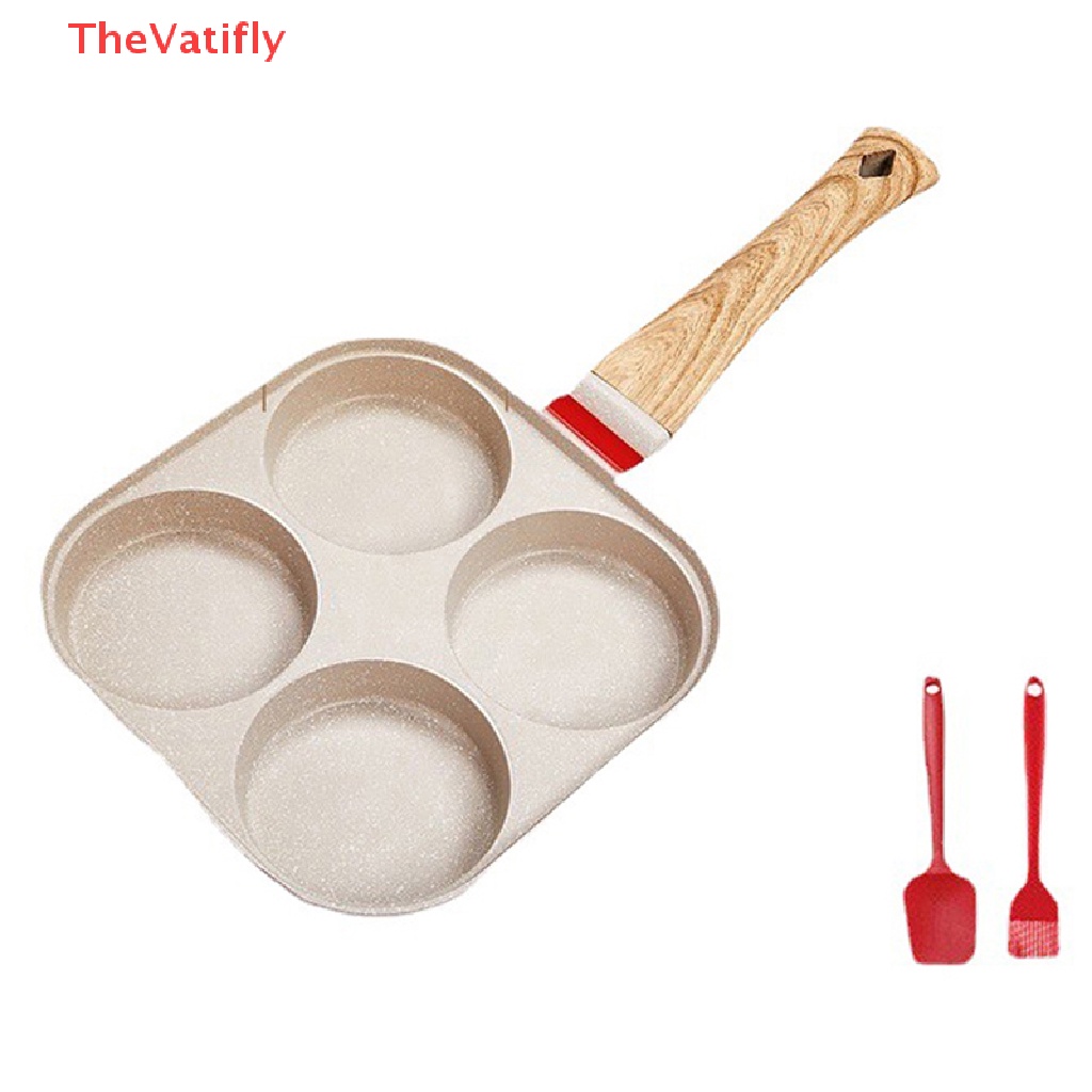 [Thevalifly] Chảo Chiên Trứng / Làm Bánh Kếp Bốn Lỗ Dày Không Dính
