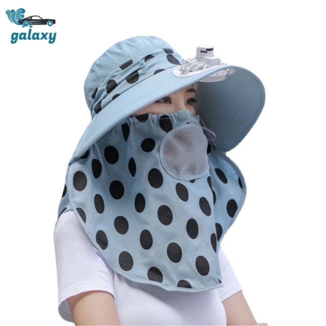 Galaxy Mũ Chống Nắng Kèm Quạt Bảo Vệ Cổ Chống Tia Uv Có Thể Sạc Lại