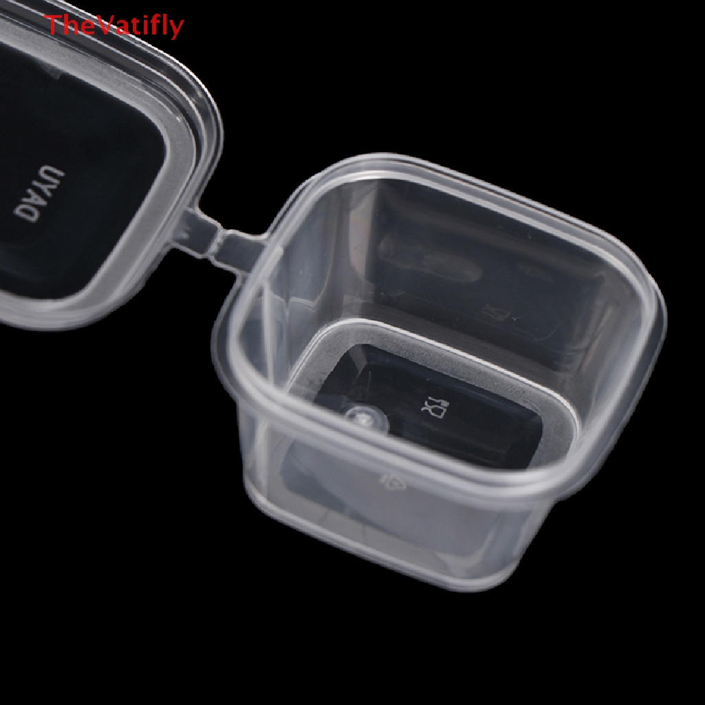 [Thevalifly] Gói 50 Cốc Đựng Nước Sốt Hình Vuông Mini Bằng Nhựa Trong Suốt