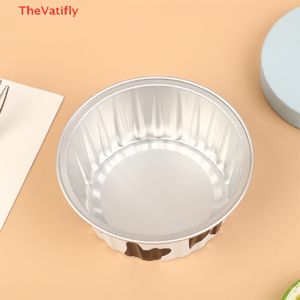 [Thevalifly] Set 10 Khuôn Giấy Nhôm Tròn Làm Bánh Pudding Có Thể Tái Sử Dụng