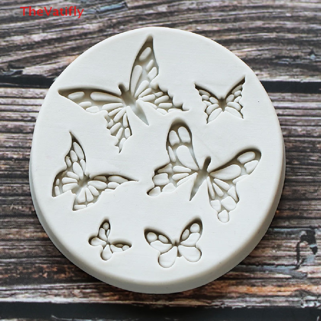 [Thevalifly] Khuôn Silicone Nhấn Bánh Hình Bướm Trang Trí Đám Cưới