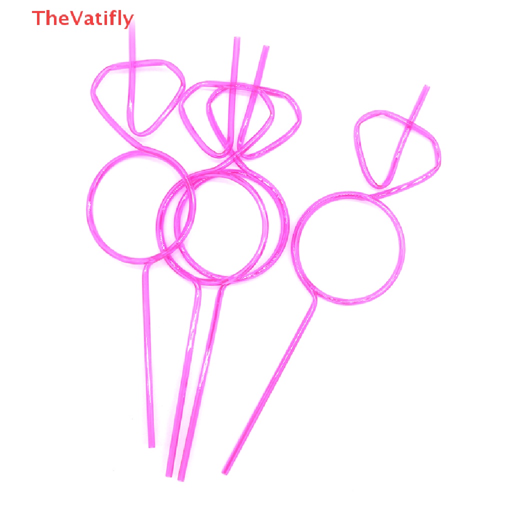 [Thevalifly] Ống Hút Xoắn Màu Đỏ Hồng Có Thể Tái Sử Dụng Cho Tiệc Tùng