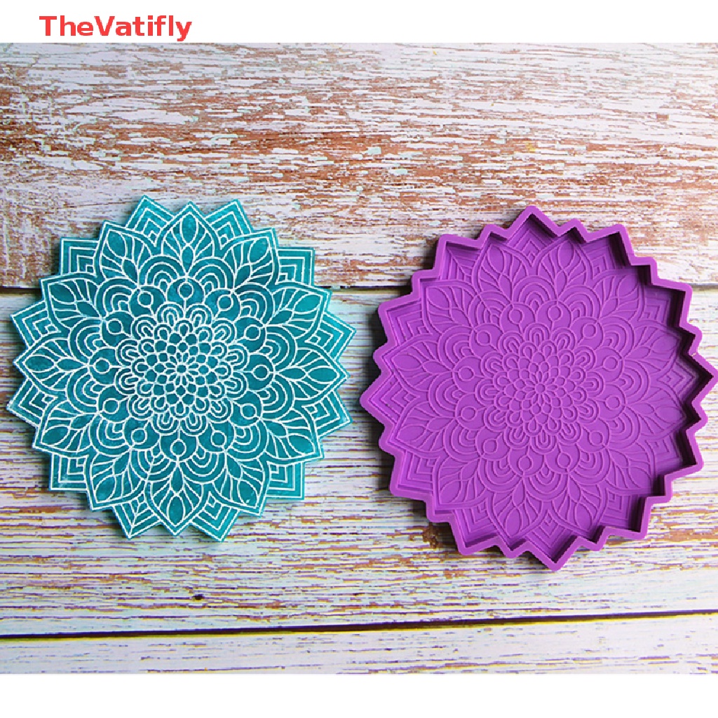 [TheVatifly] Khuôn Silicon Làm Đế Lót Ly Hình Tròn Họa Tiết Mandala DIY HOT