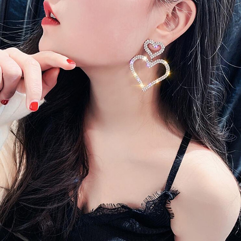 Đôi Khuyên Tai HìNh GiọT NướC ĐíNh Kim Cương Giả NhiềU MàU ThờI Trang Cho Nữ