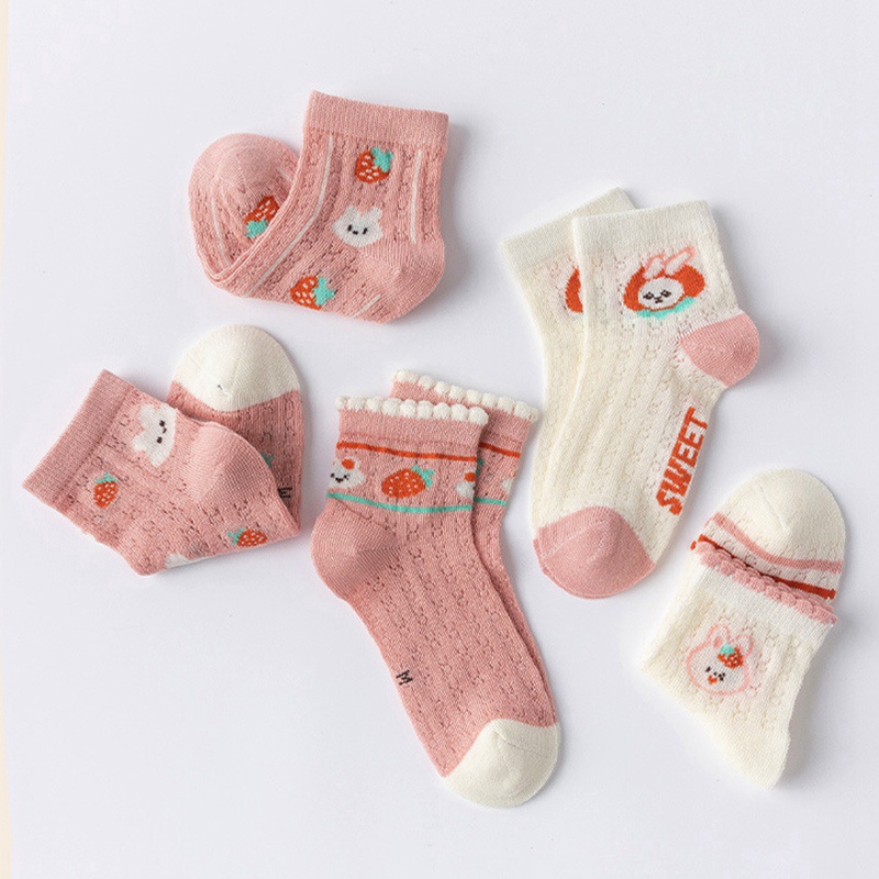 Set 5 Đôi Tất Lưới Dễ Thương Cho Bé Gái Từ 1-12 Tuổi