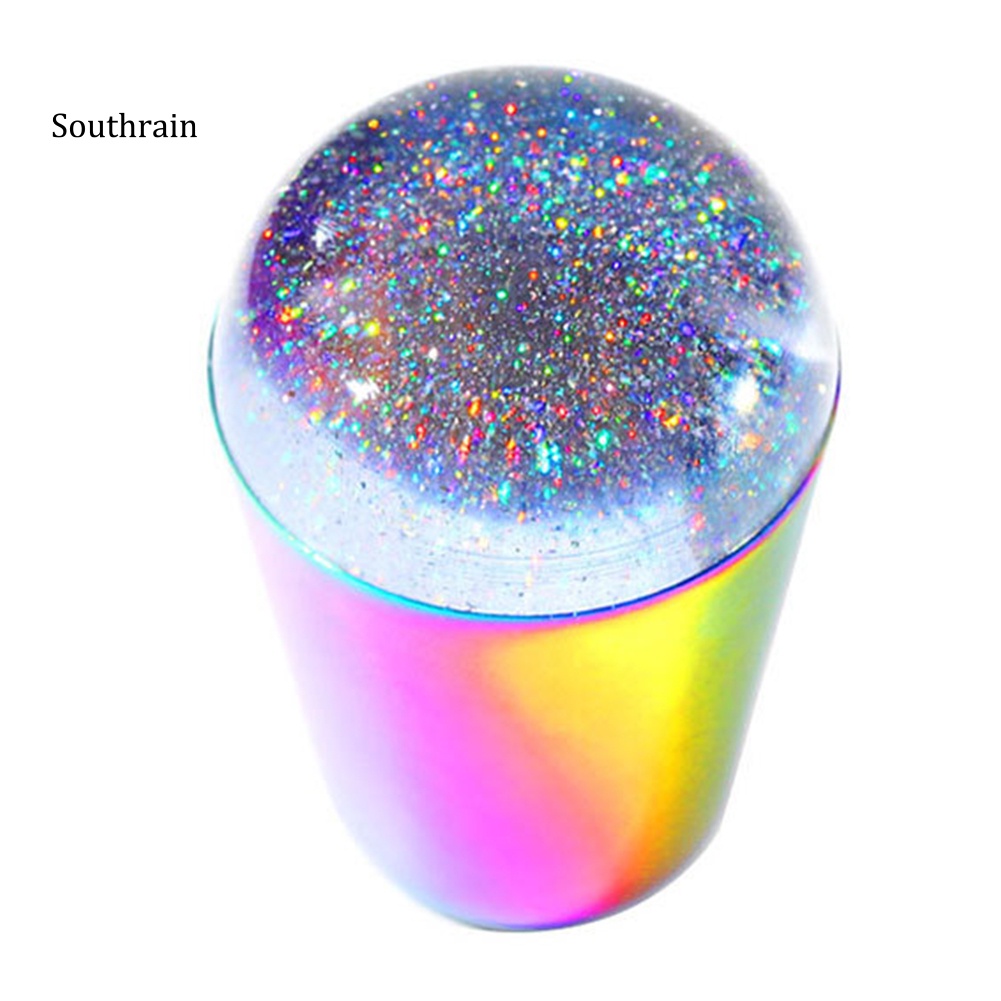 Con Dấu In Móng Tay Bằng Silicone Tay Cầm Lớn Màu Sắc Cầu Vồng Độc Đáo