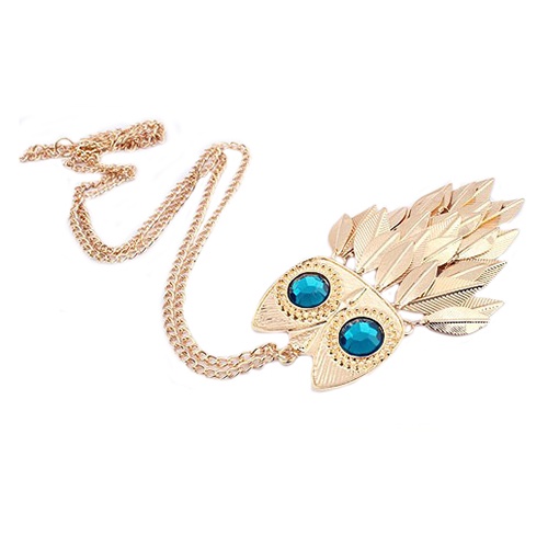 Vòng cổ Hợp Kim Trang Trí Mặt Hình Cú Và Lá Vàng Thời Trang Cho Nữ