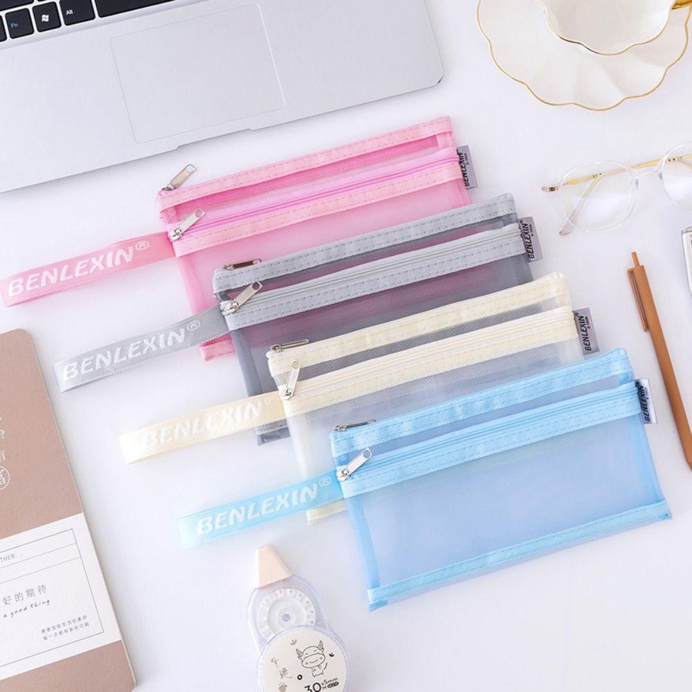 Bóp Viết Hai Lớp Trong Suốt Cỡ Lớn Thiết Kế Đơn Giản