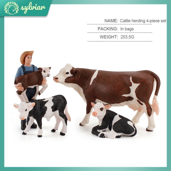 Set 4 Mô Hình Động Vật Nông Trại Sống Động Cho Bé Trai