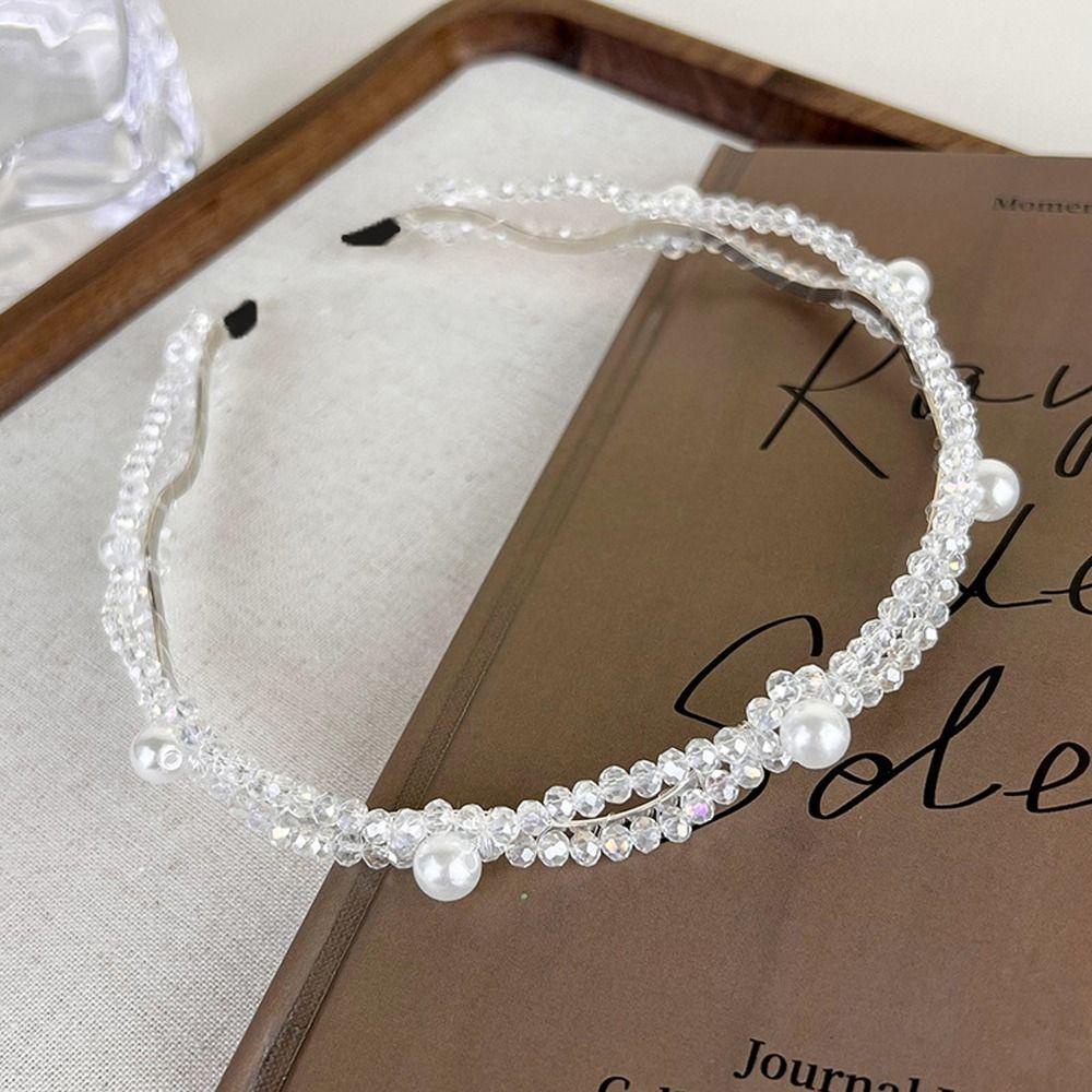 1 Băng Đô Nơ Bướm Đính Hạt Chống Trượt Phong Cách Hàn Quốc Cho Cô Dâu