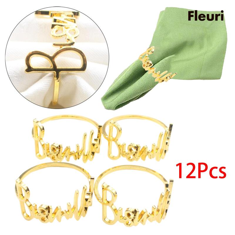 [Fleurir] Bộ Vòng Nhẫn Kim Loại Trang Trí Khăn Ăn Trang Trọng Hoặc Giản Dị Cho Bàn Ăn Nhà Bếp