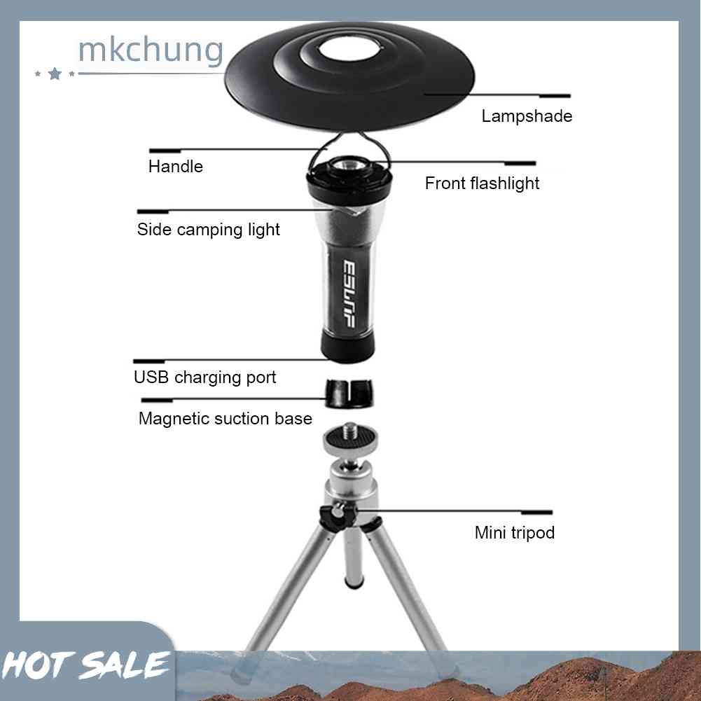 Đèn LED Cắm Trại Chống Nước Màu Đen