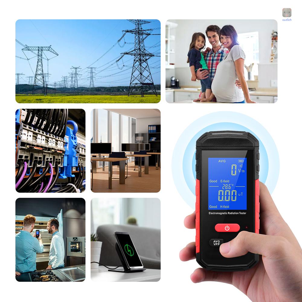 Máy Kiểm Tra Bức Xạ Điện Từ EMF Màn Hình LCD Chuyên Dụng Cho Gia Đình