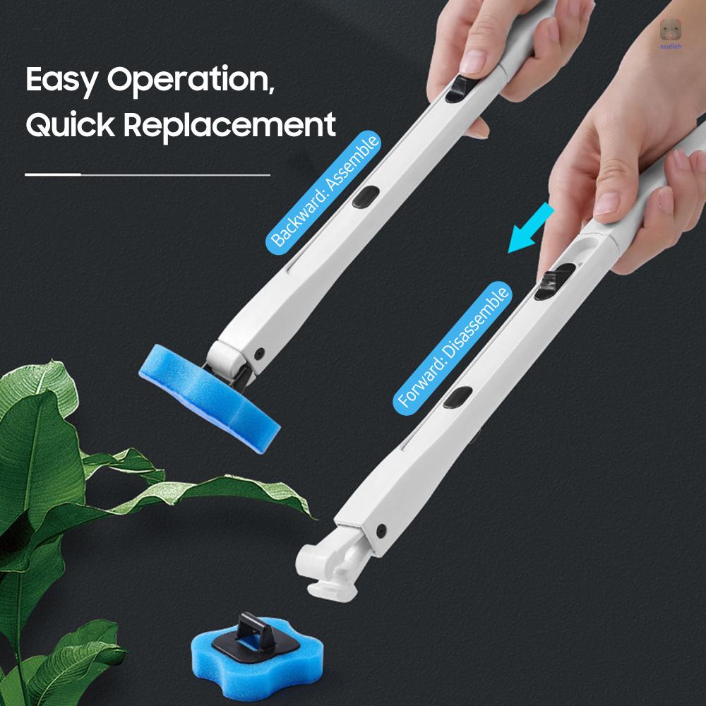 Bộ Bàn Chải Vệ Sinh Toilet Dùng Một Lần Với Giá Đỡ Tay Cầm Dài, 5 Đầu Bàn Chải Thay Thế Với Chất Tẩy Rửa Tải Trước