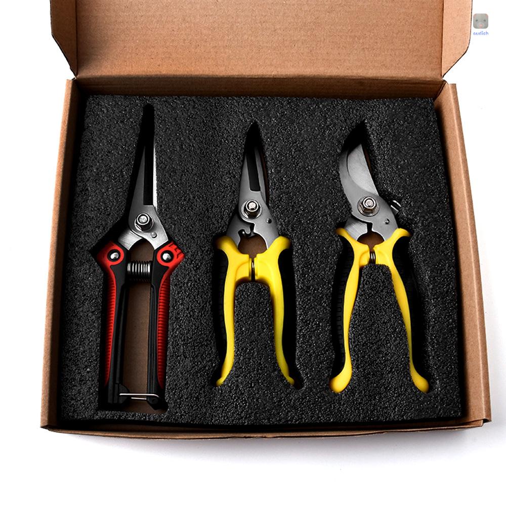 Set 3 Kéo Cắt Tỉa Cành Cây Bằng Thép Không Gỉ