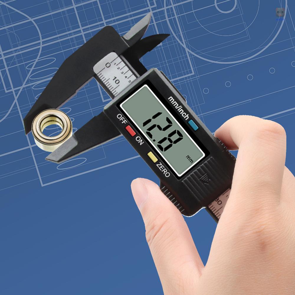 Thước Đo Điện Tử Màn Hình LCD 0-6 Inch / 150mm Bằng Nhựa Sợi Carbon Độ Chính Xác Cao