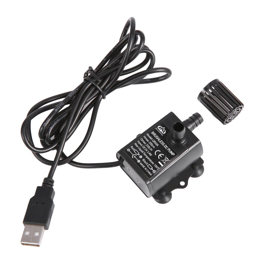 USB Mini Brushless DC Water Pump DC5V 2.4W 250L/H Lift 2m Submersible Pump