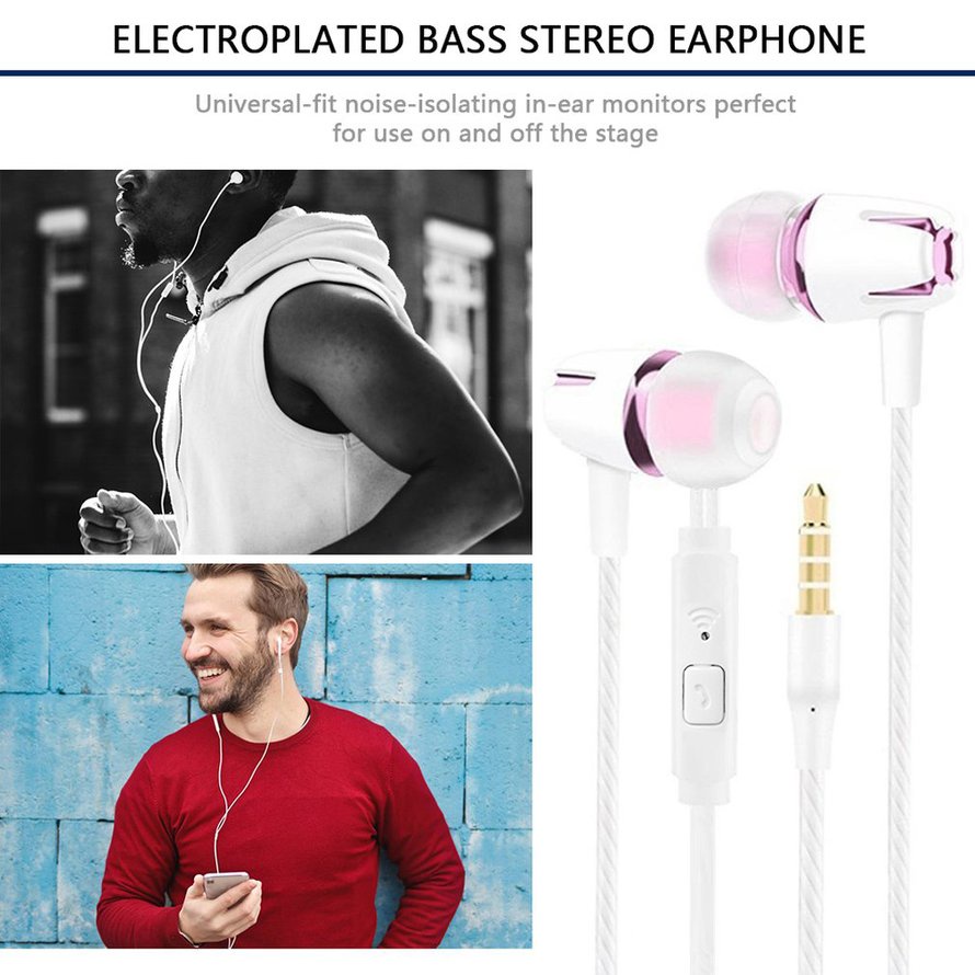 M18 3.5Mm Headphones With Subwoofer Earbuds Adjustable Volume Earphones