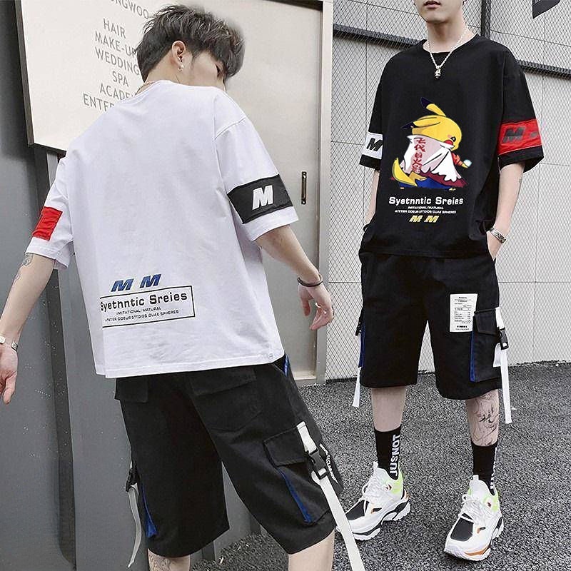 Set Áo Thun Ngắn Tay Và Quần Short Thời Trang Thể Thao Mùa Hè Cho Nam