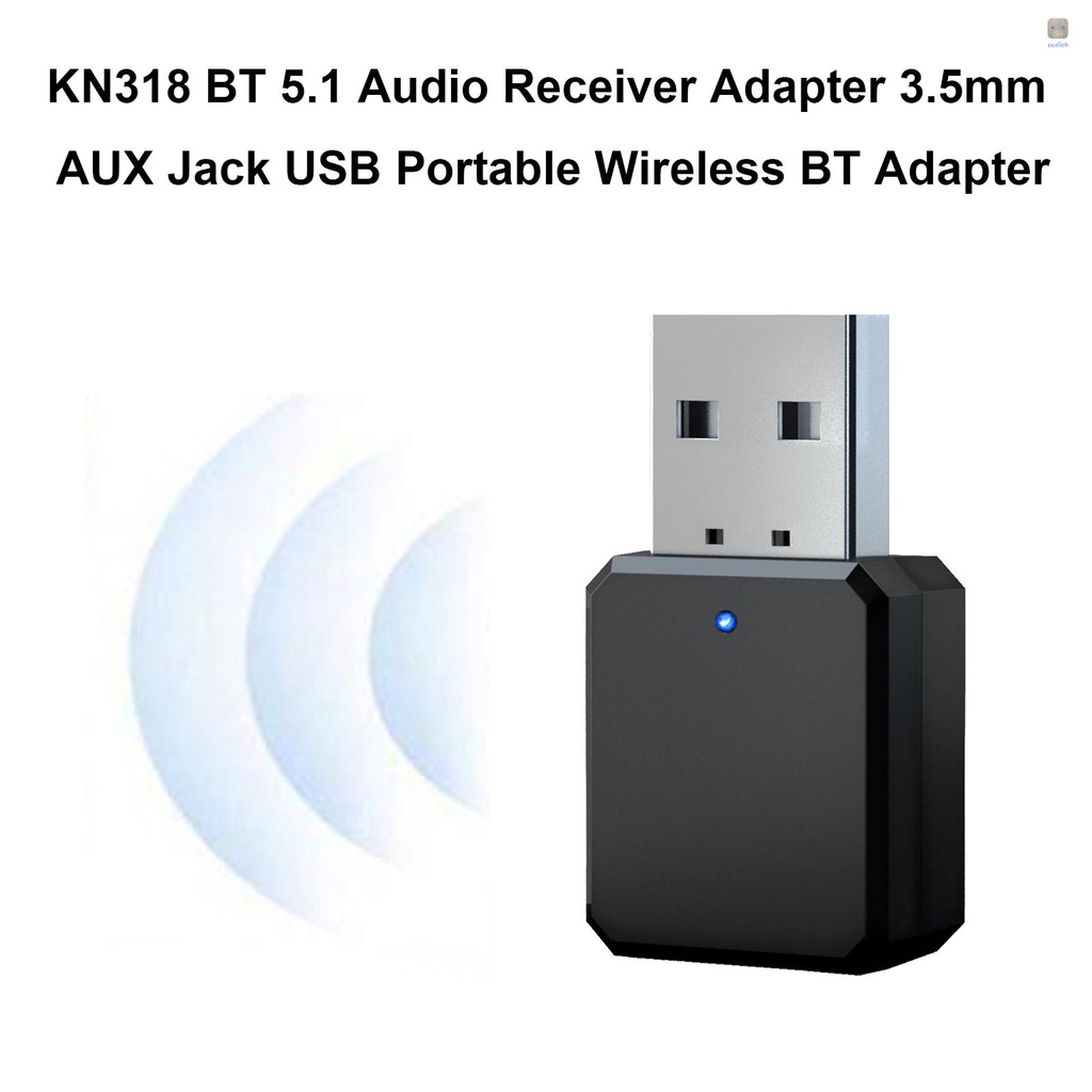 Bộ Thu Tín Hiệu Âm Thanh KN318 BT 5.1 Giắc Cắm 3.5mm AUX USB Dongle Cho Xe Hơi / Máy Tính / TV