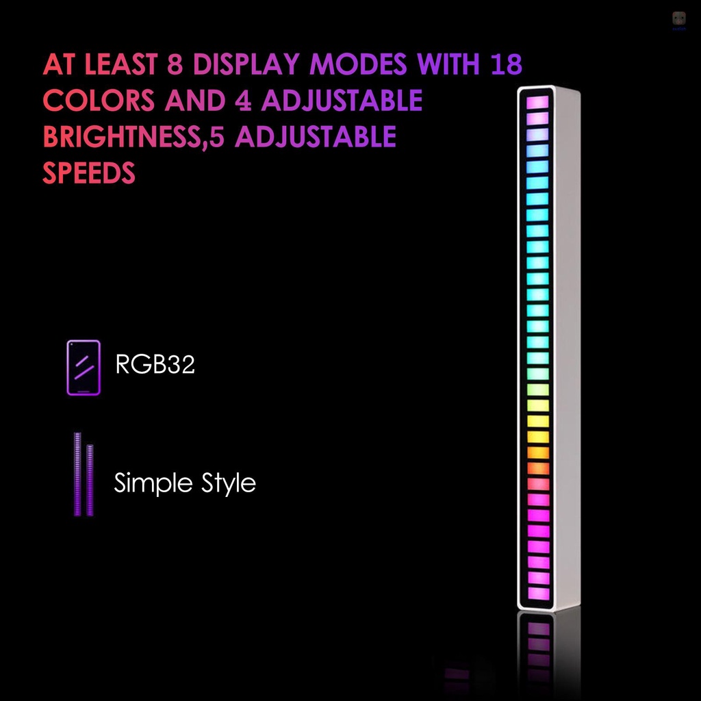 Bộ 32 Đèn LED RGB Nhiều Màu Sắc Cảm Ứng Âm Thanh Có Thể Sạc Lại Bằng Giọng Nói