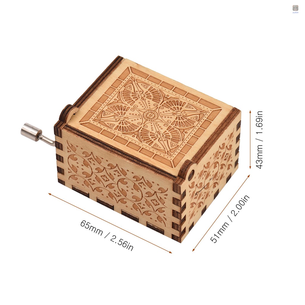 Hộp Nhạc Bằng Gỗ Khắc Chữ Melody Cổ Điển Độc Đáo