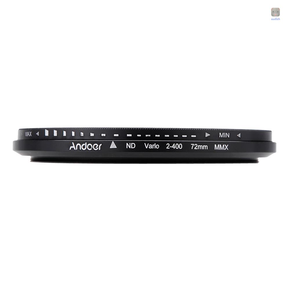 ANDOER Kính Lọc Điều Chỉnh Được ND2 Sang ND400 72mm Cho Máy Ảnh DSLR