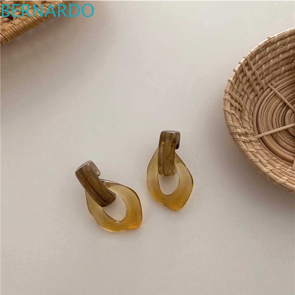 Bông Tai Hình Tròn Bằng Nhựa Acrylic Trong Suốt Phong Cách Cổ Điển Thời Trang Cho Nữ