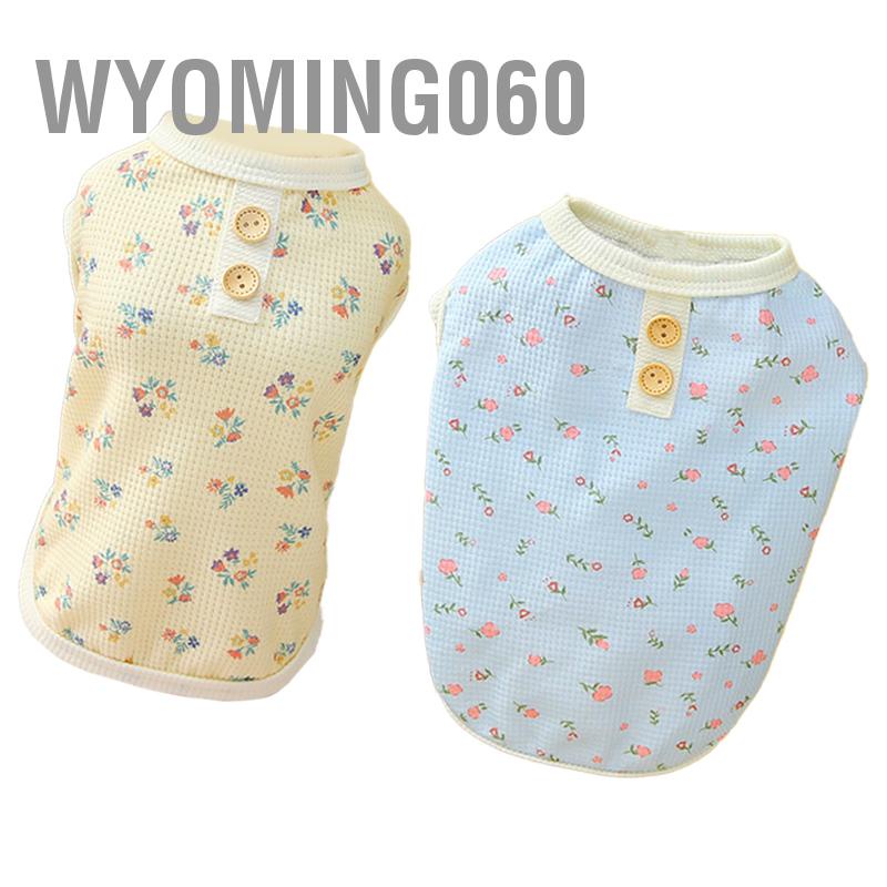 Wyoming060 Áo sơ mi họa tiết hoa cho thú cưng Màu sắc tươi sáng In áo mềm mại mùa xuân hè