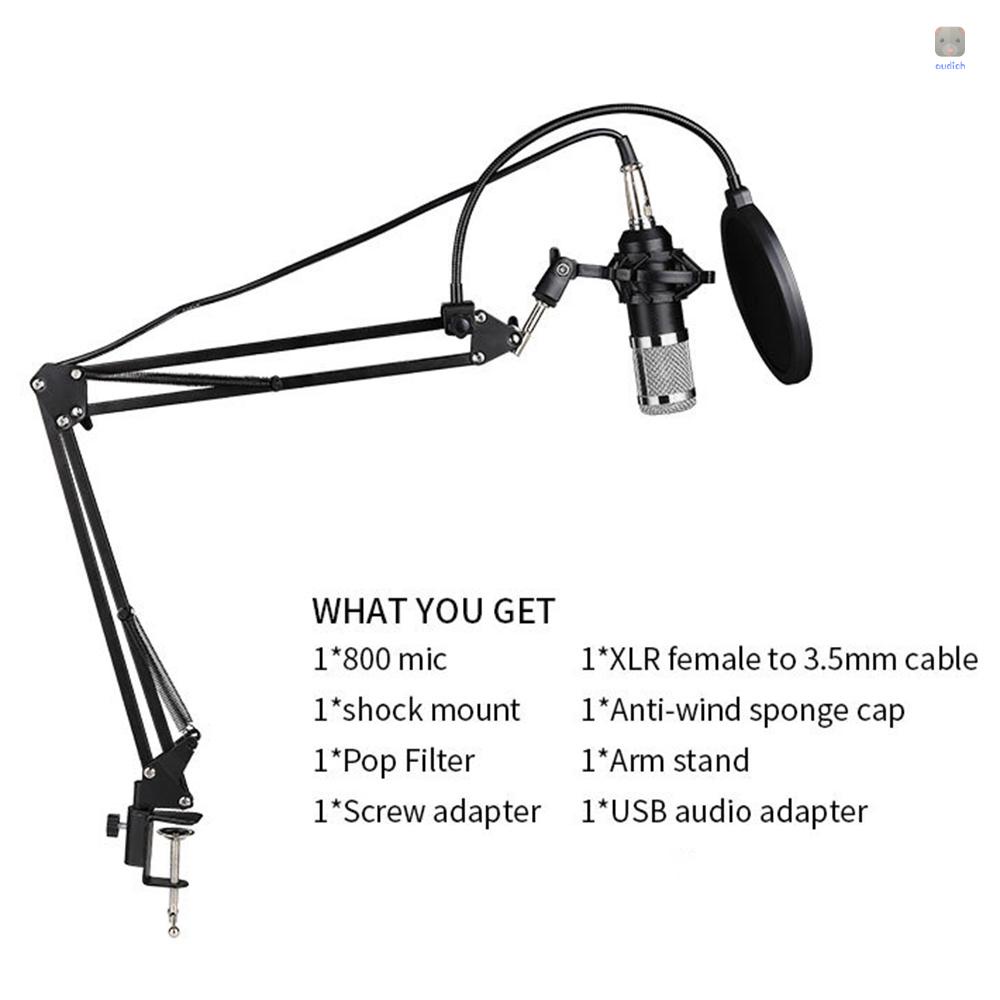 Bộ Micro USB Kèm Giá Đỡ Chuyên Nghiệp BM800 Podcast Chuyên Dụng Dùng Để Thu Âm Trực Tiếp