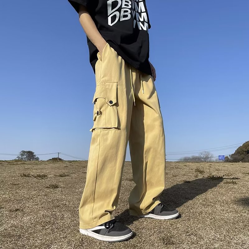 Quần Kaki Ống Rộng Phong Cách Đường Phố Thời Trang Mùa Hè Cho Nam