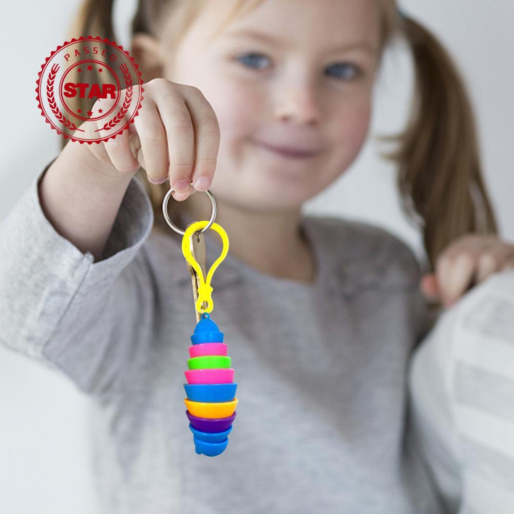 Móc Khóa Đồ Chơi Bóp Giảm Căng Thẳng Hình Sâu Bướm P5U6