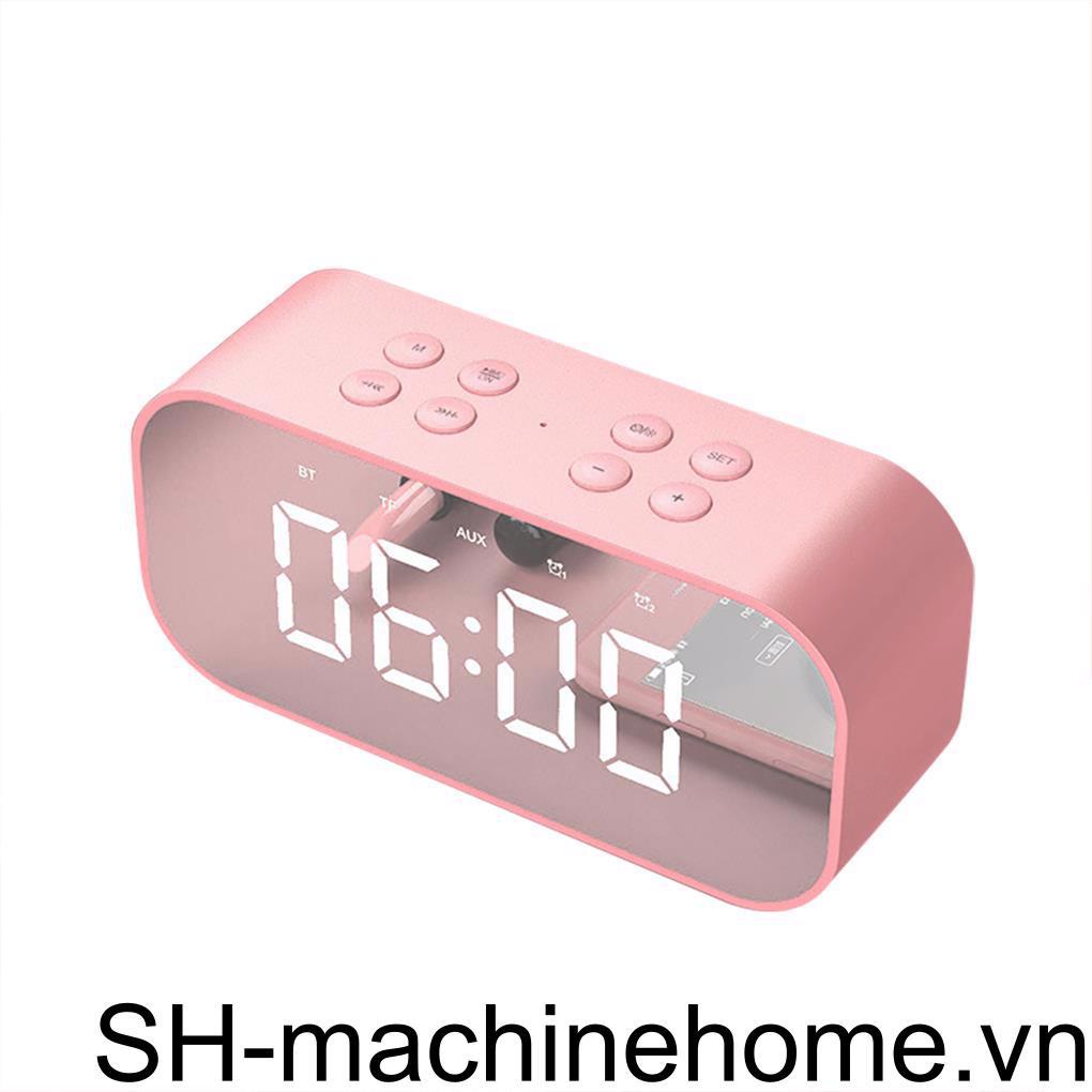 Loa Bluetooth 5 0 Không Dây Âm Thanh Siêu Trầm Có Đèn LED Hiển Thị Đồng Hồ Cho Laptop Điện Thoại