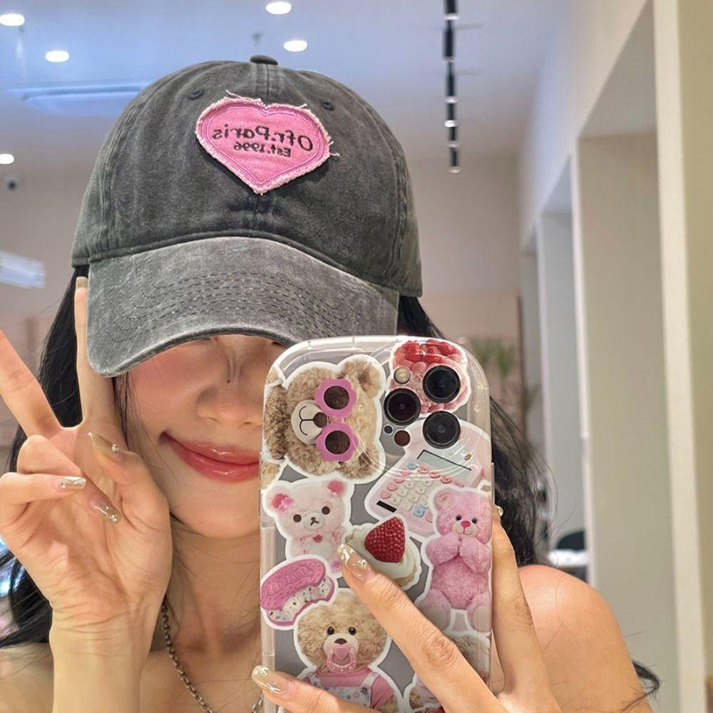 LOMBARD Mũ Lưỡi Trai Họa Tiết Trái Tim Thời Trang Hip Hop