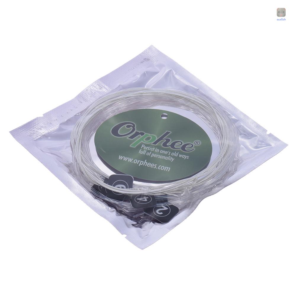 Set 6 Dây Đàn Guitar Orphee NX35 Bằng Nylon Lõi Cứng Bạc Thay Thế Toàn Diện (. 028-.045)