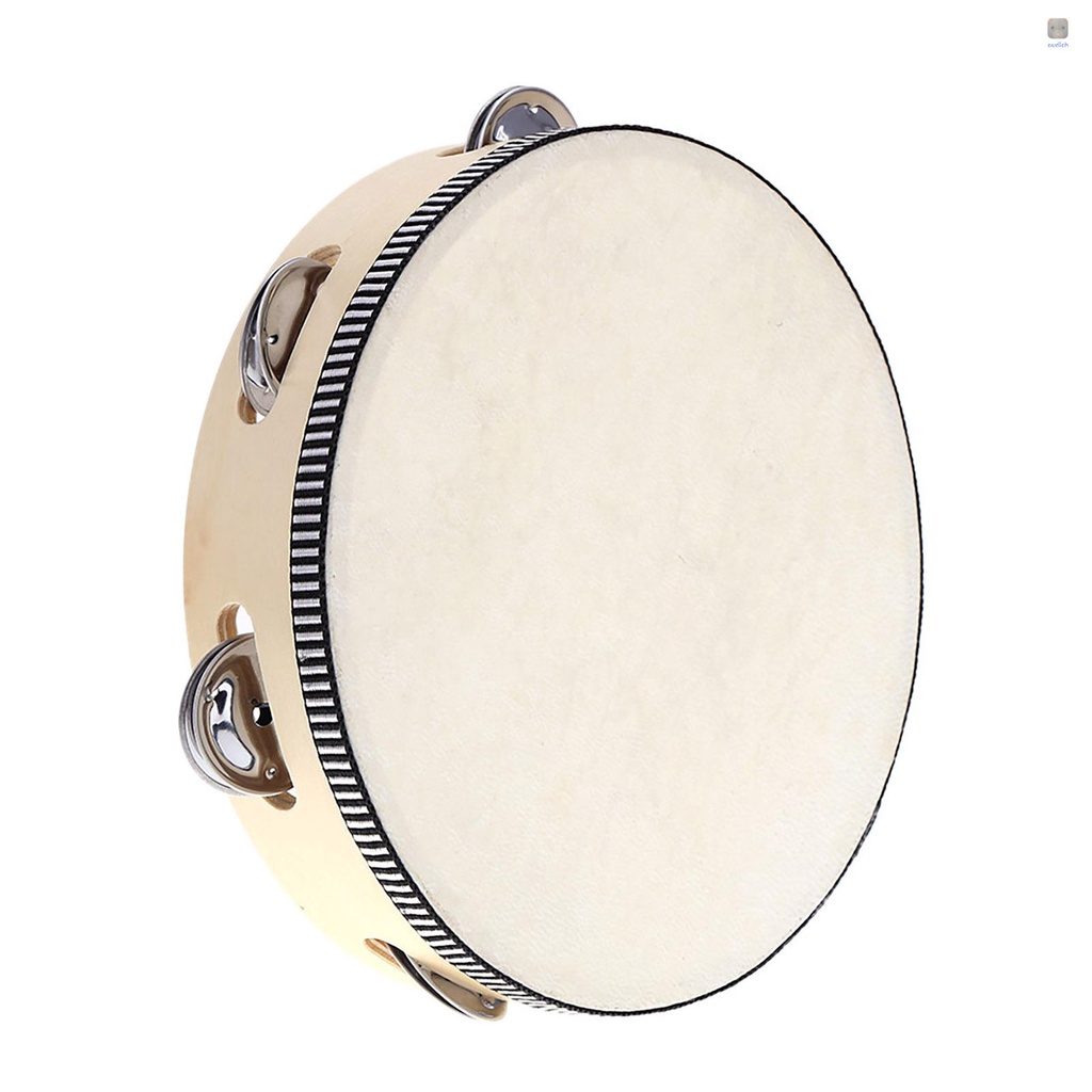 Trống Lục Lạc Cầm Tay 8 Inch Bằng Kim Loại Đồ Chơi Âm Nhạc Cho Trẻ Em