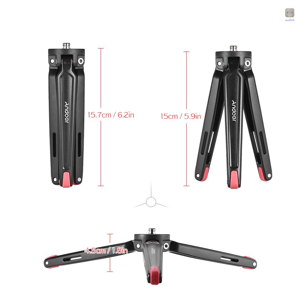 Giá Đỡ Ba Chân Andoer Mini Cầm Tay Tải Trọng 11Lbs Bằng Hợp Kim Nhôm Cho Máy Ảnh DSLR / Điện Thoại Thể