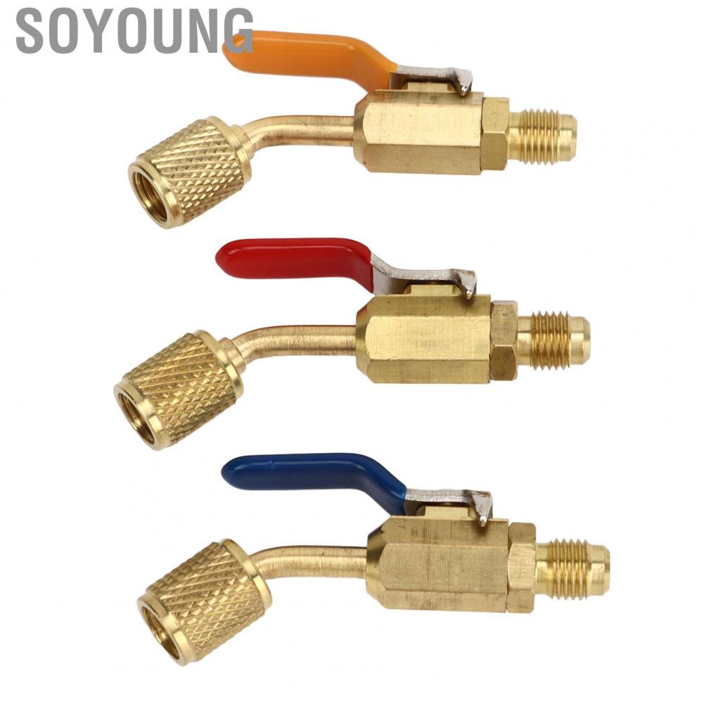 Soyoung Refrigerant Ball Valve  Air Conditioning Refrigerant Ball Valve 6PCS Easy Connection  for R410A R134A Refrigeration Charging Hoses