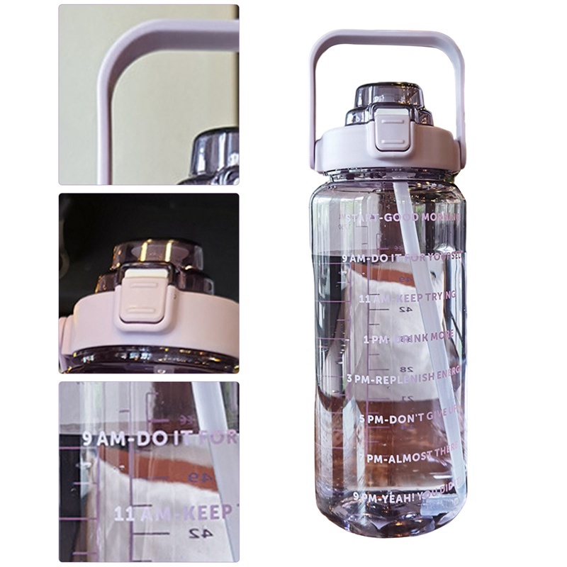 Bình Nước Thể Thao Bằng Nhựa Dung Tích 2000Ml Kèm Ống Hút Tiện Lợi