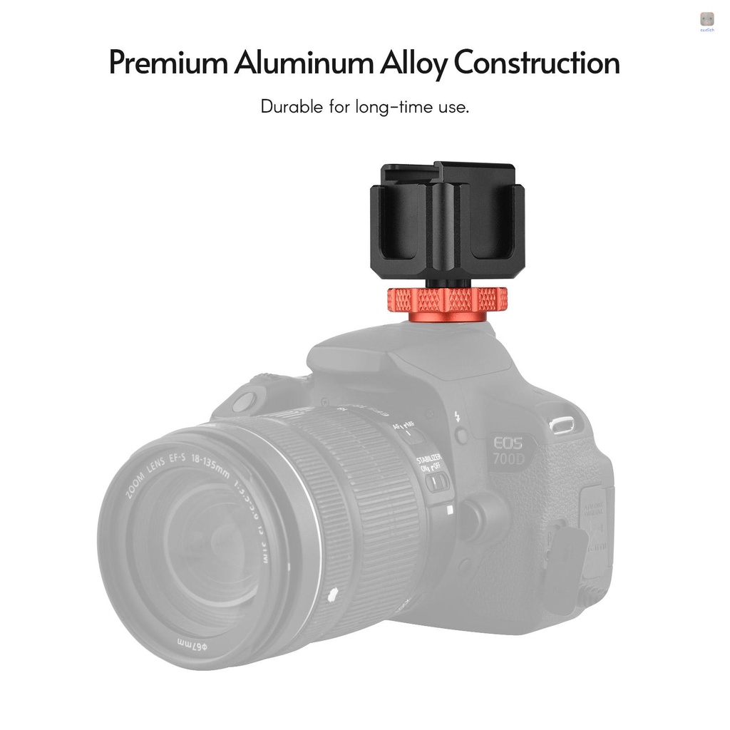 Giá Đỡ Chuyển Đổi Bằng Hợp Kim Nhôm Trọng Lượng Nhẹ Kèm Ngàm Cold Shoe Mở Rộng Cho Máy Ảnh DSLR ILDC